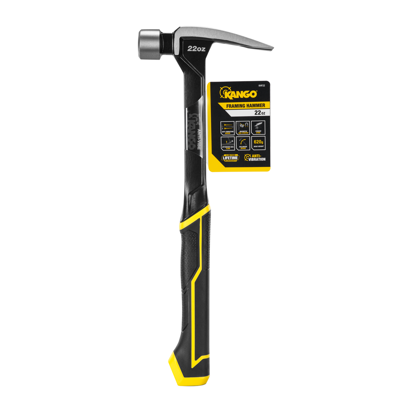Kango Steel Anti Vibe Framing Hammer - 22oz - 35 x 370mm