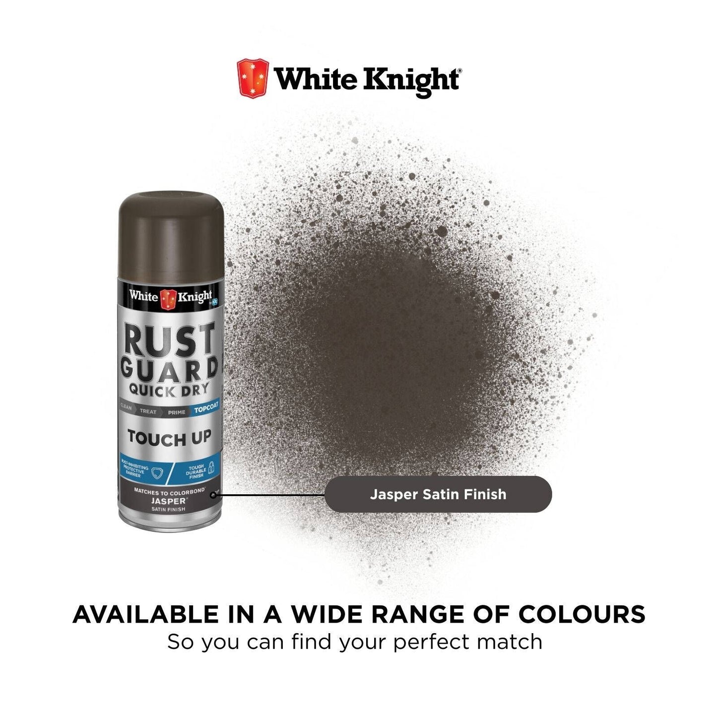 White Knight Rust Guard Satin Touch Up Spray Paint - 300g - Jasper