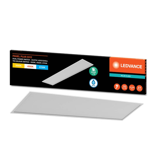 Ledvance Panel Light - 33W - 1200mm x 300mm - Tri Colour 3240lm - IP54
