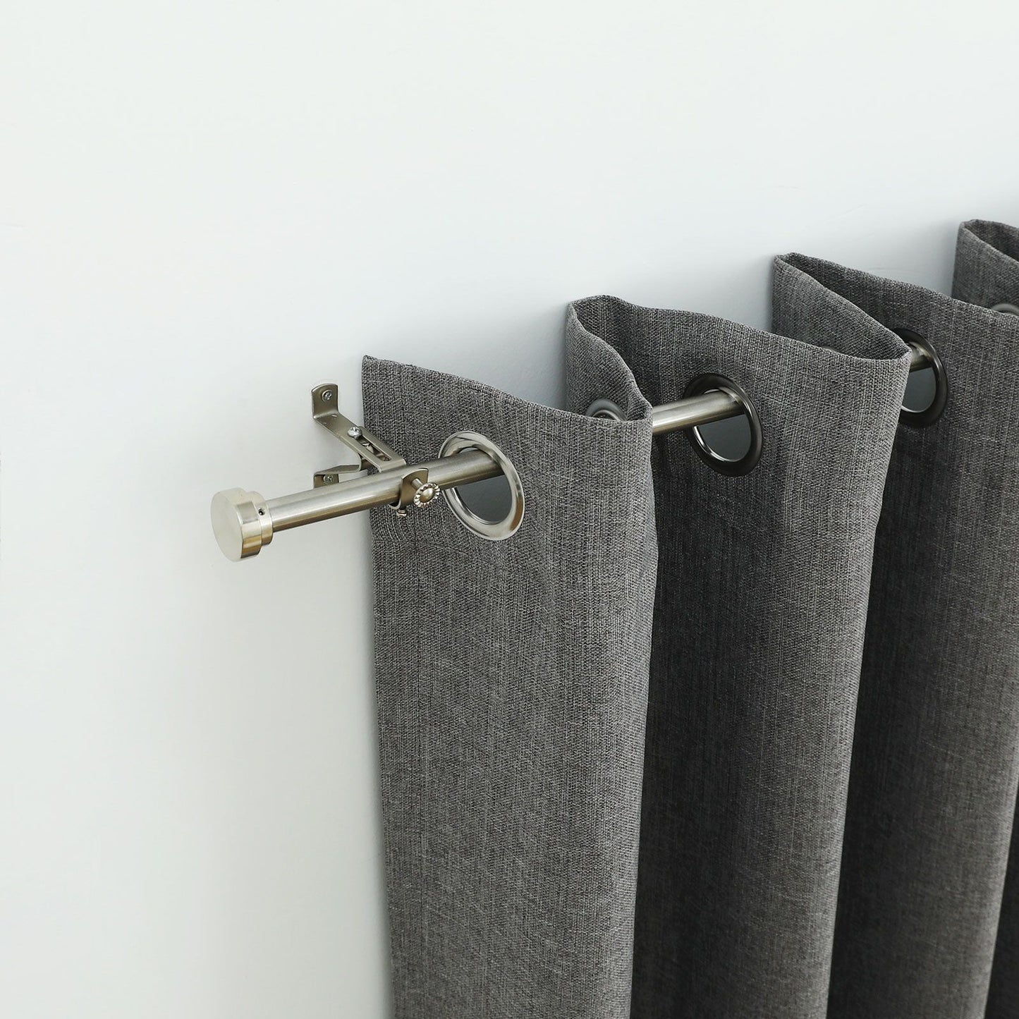 Windoware Satin Adjustable Curtain Rod Bracket - 75-95mm - Pewter - 2 Pack