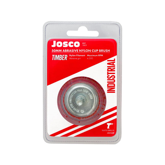 Josco 50mm Abrasive Nylon Cup Brush - 50mm - Nylon - Rust Removal
