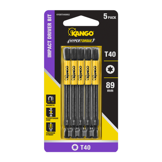 Kango HYPERTORQUE Impact Driver Bit 89mm T40 5 Pack