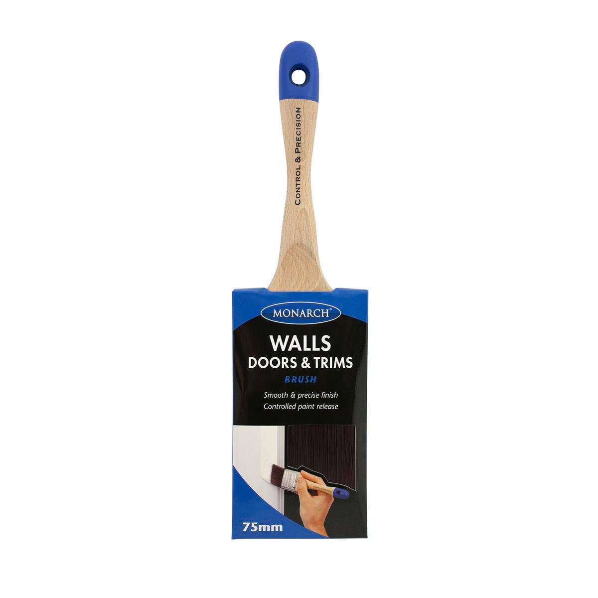 Monarch Walls Doors and Trims Paint Brush - 75mm - Synthetic Filament - Easy Clean