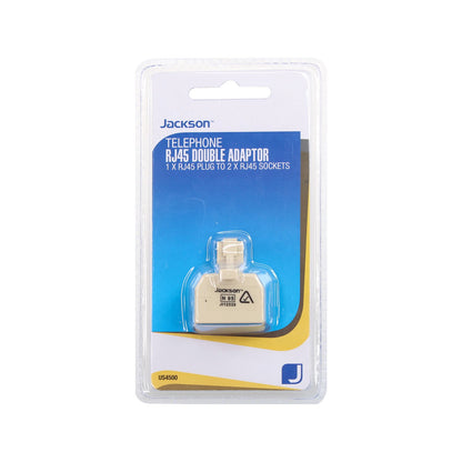 Jackson RJ45 Double Adaptor - 2 Pack - 80 x 150mm - Beige