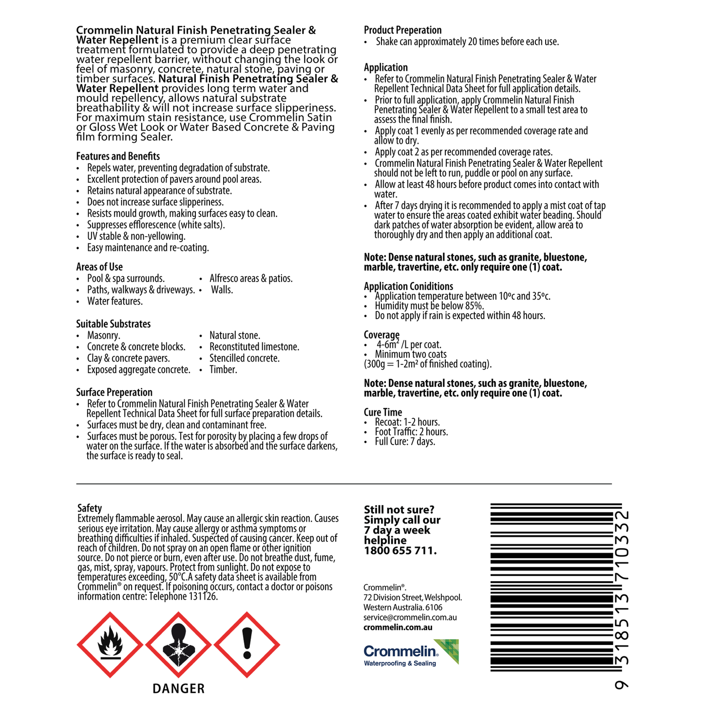 Crommelin Natural Finish Penetrating Sealer - 300g