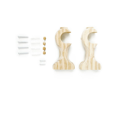 Windoware Natural Curtain Woodpole Brackets - 33mm - 2 Pack
