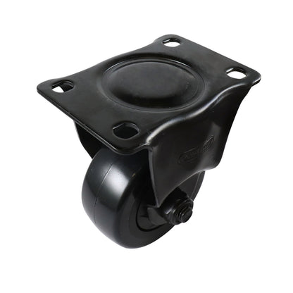 Easyroll Fixed Castor - 75mm - Black PVC - 80kg