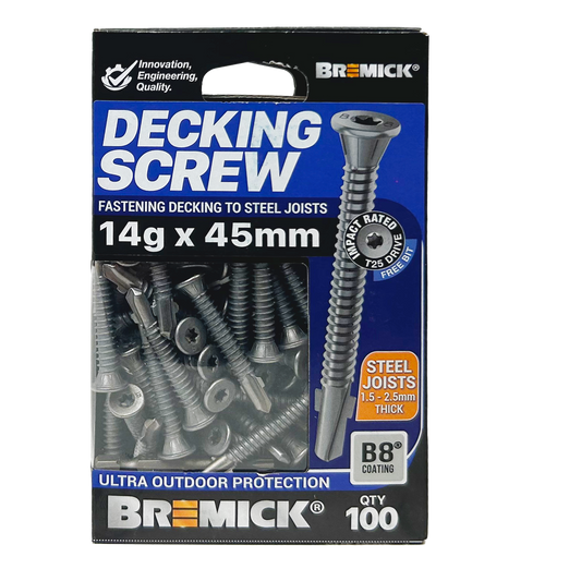 Bremick Decking Screw - 14g x 45mm - Wing Truss - 100 Pack