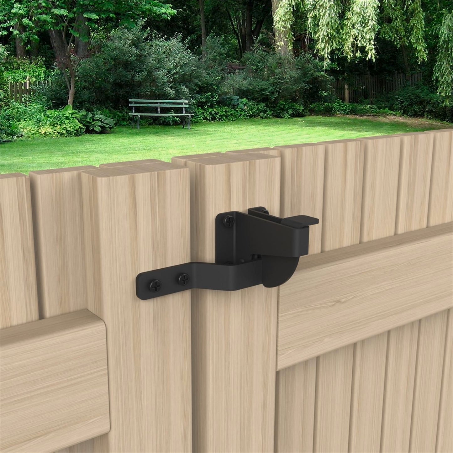 Zenith Matte Black D Pattern Gate Latch - 60 x 45 x 130mm