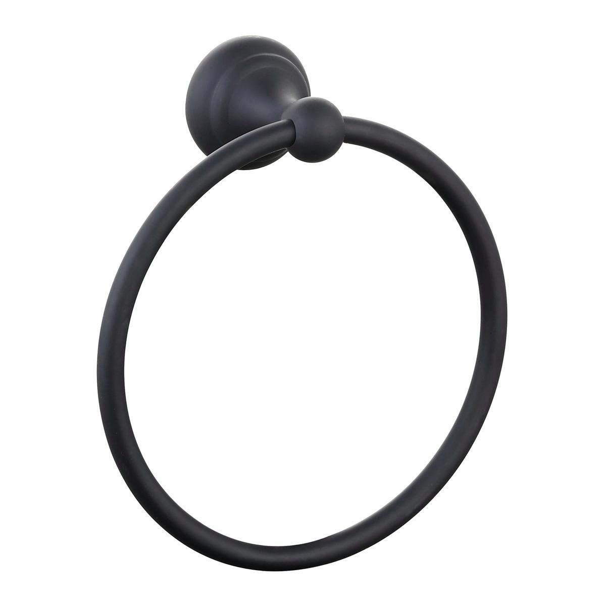 Mondella Matte Black Maestro Towel Ring - 155mm x 175mm x 60mm - Metal