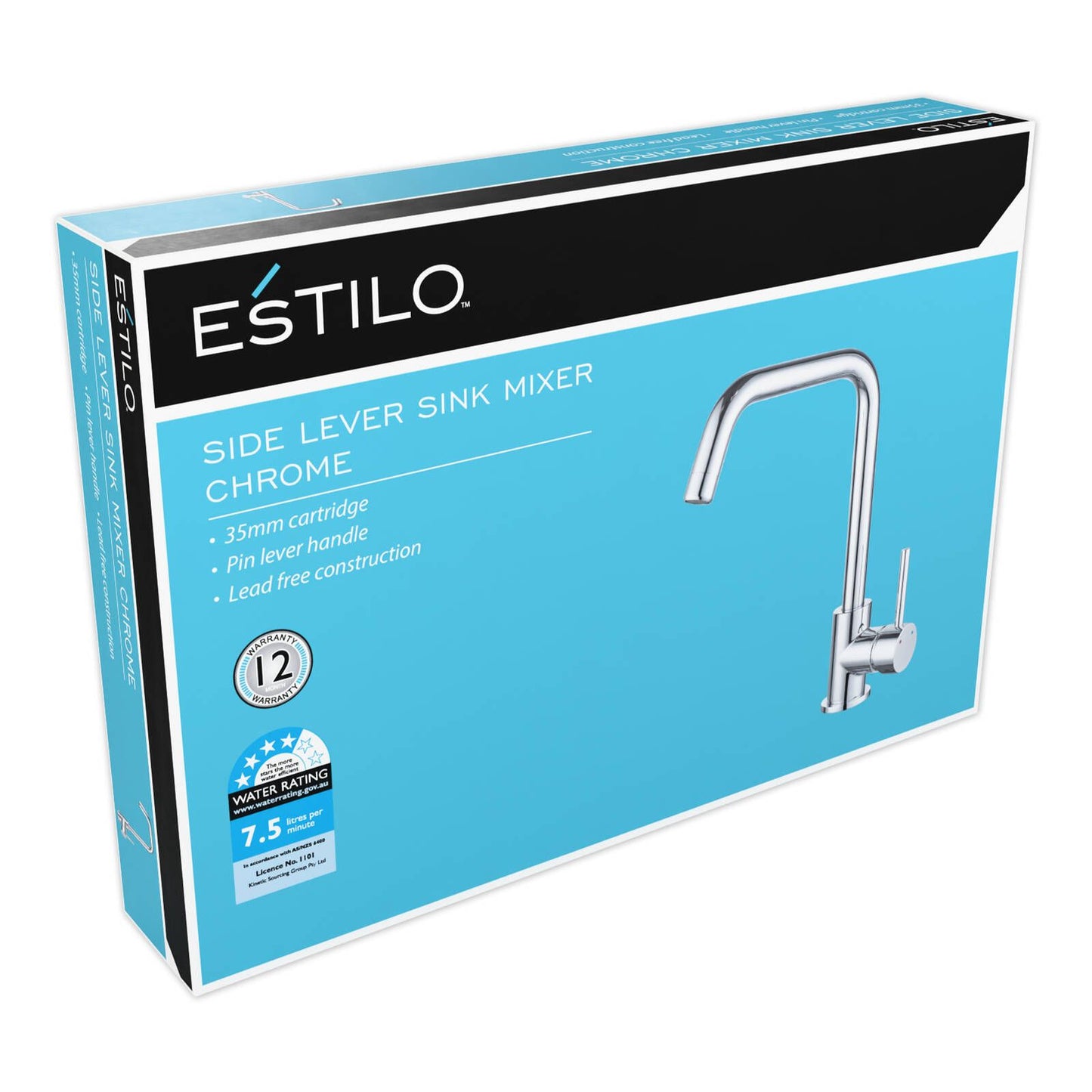 Estilo Side Lever Sink Mixer - 35mm - Chrome