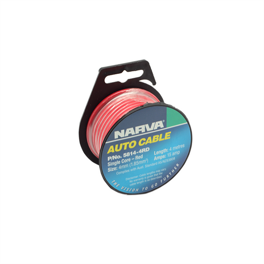Narva 15Amp Red Single Core Auto Cable - 4mm x 4m