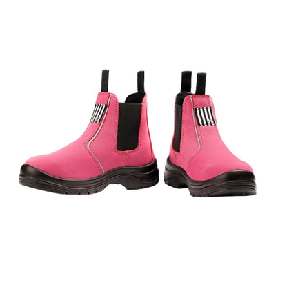 She Wear Inspires Women's Safety Workboots - Size 9 - Hot Pink