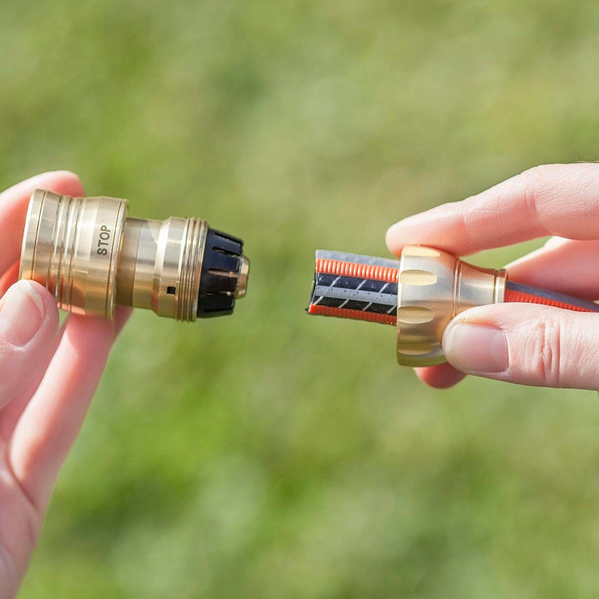 Gardena 13mm Brass Water Stop Hose Connector - Solid Brass - Durable