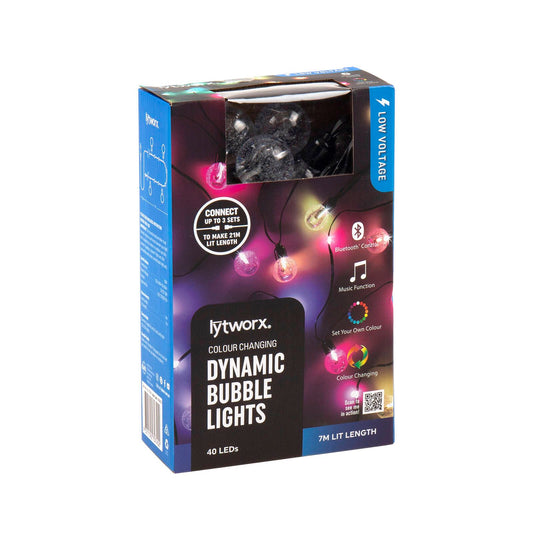 Lytworx Colour Changing Bubble Lights - 7m - 40 Pack