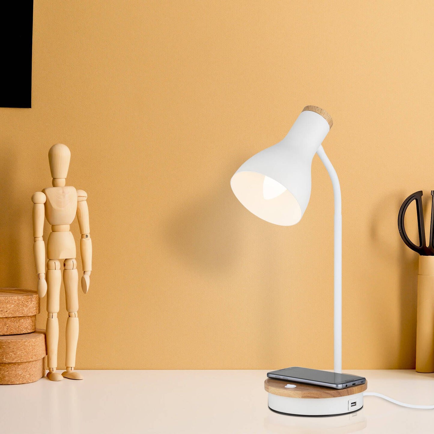 Mercator Billingham Desk Lamp - Wireless Charging - 150 x 430mm