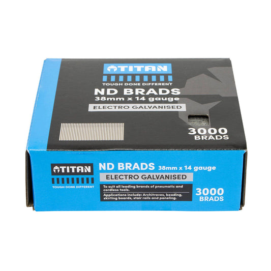 Titan Collated Nail Brads - 38mm - Electro Galvanised - 3000 Pack