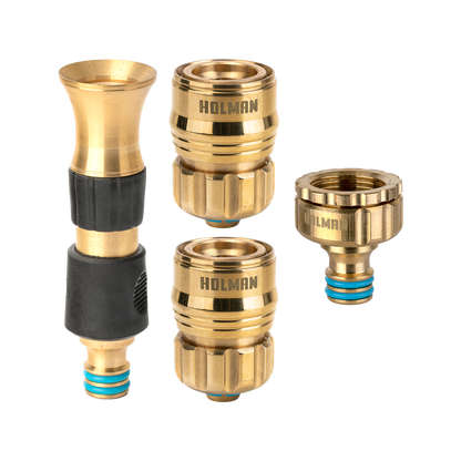 Holman Hi Flow Nozzle and Connector Set 12mm Brass Durable Grip