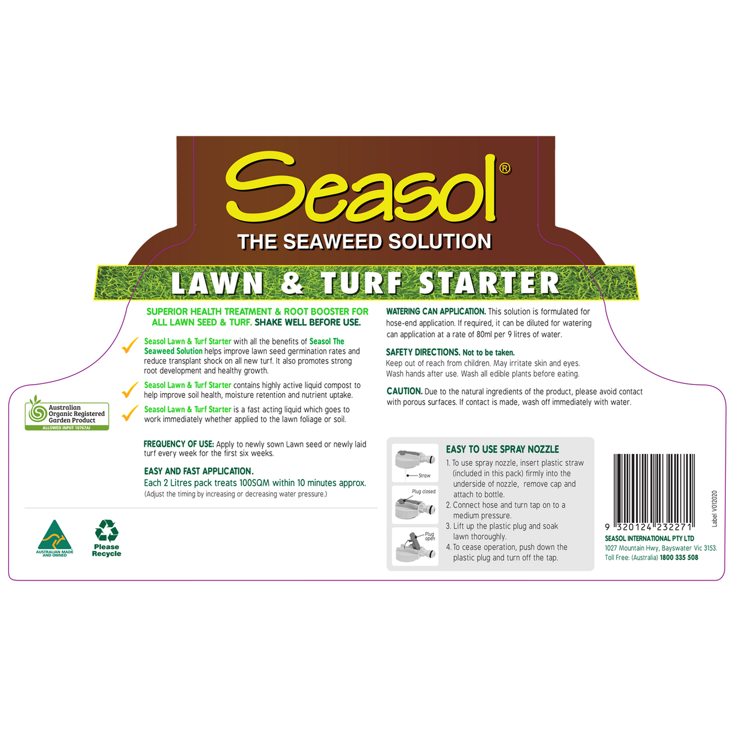 Seasol Lawn and Turf Starter - 2 x 2L