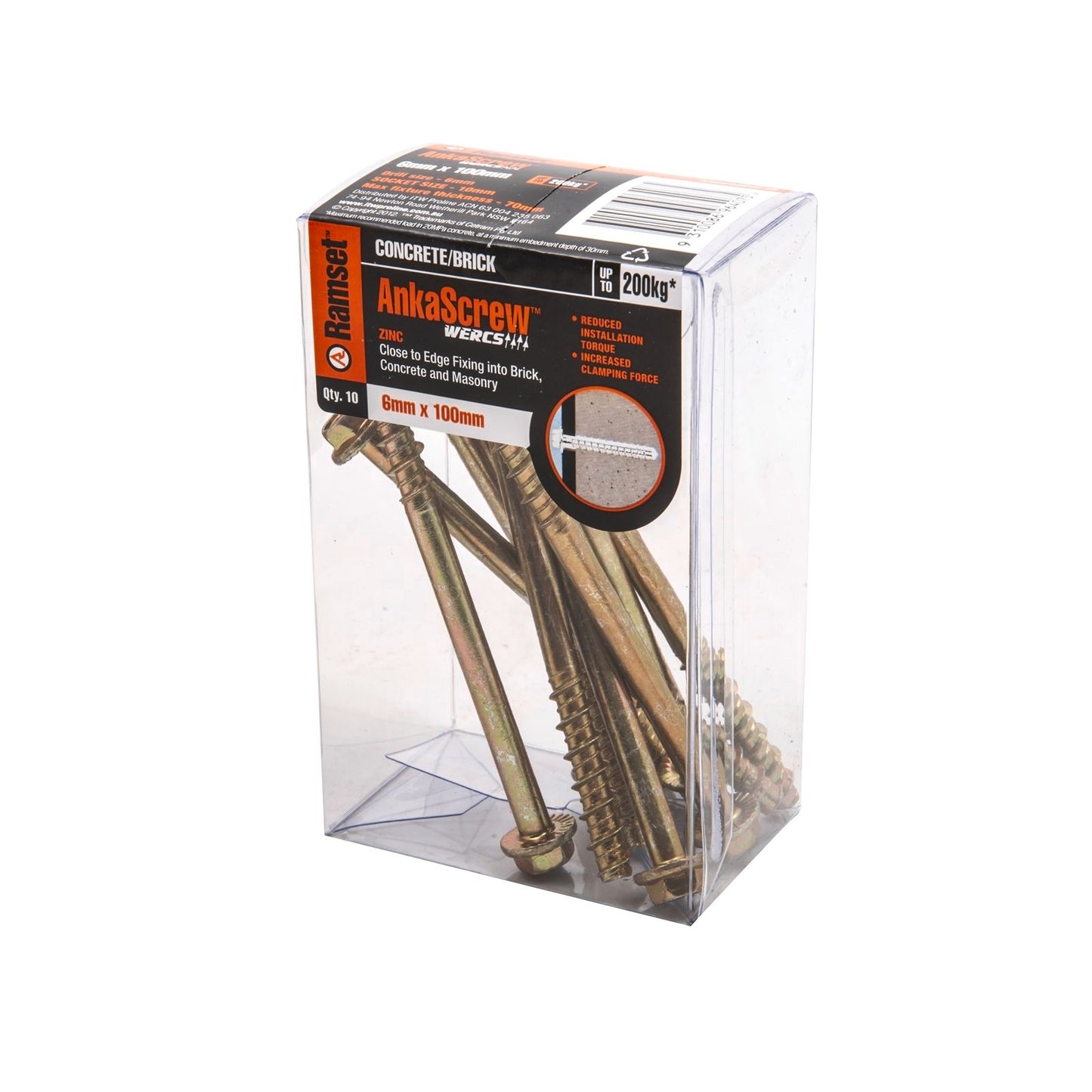 Ramset Ankascrew - 6 x 100mm - 10 Pack