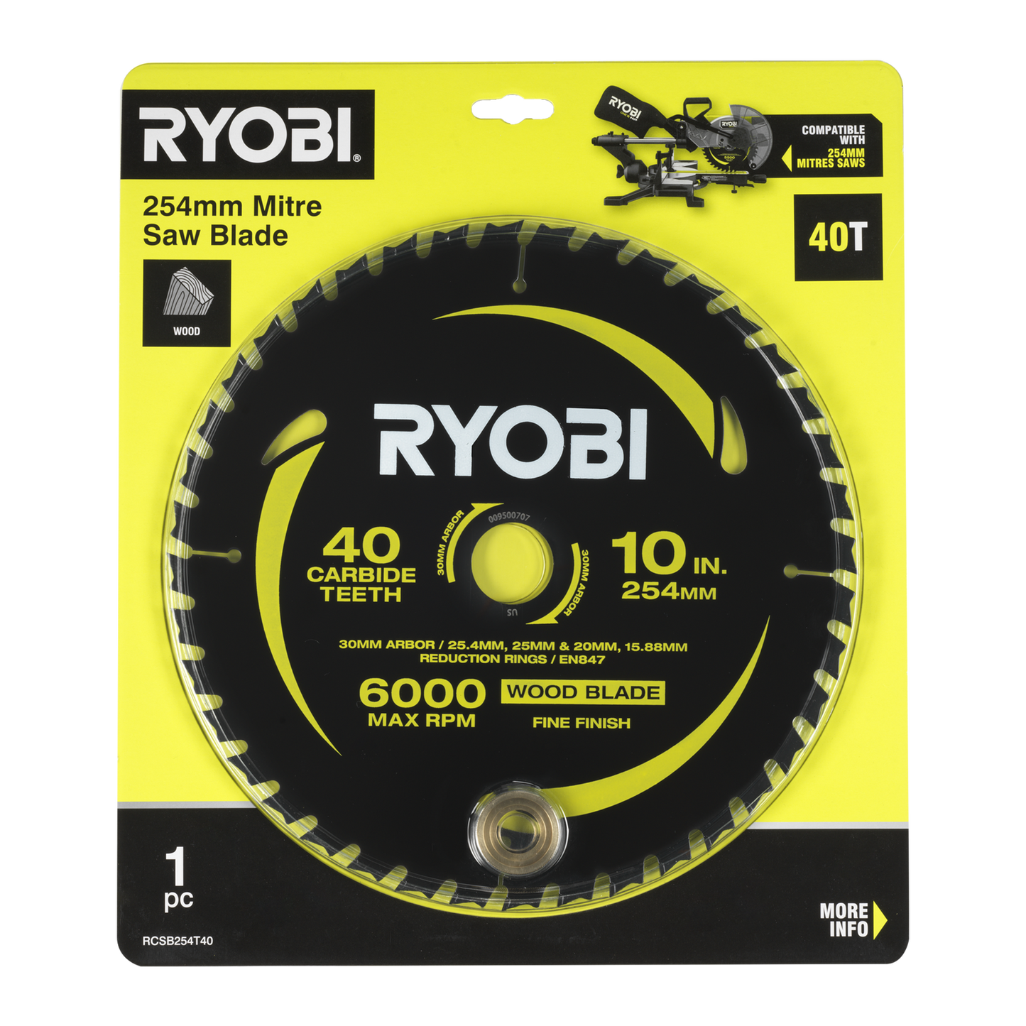 Ryobi Mitre Saw Blade - 254mm - 40T