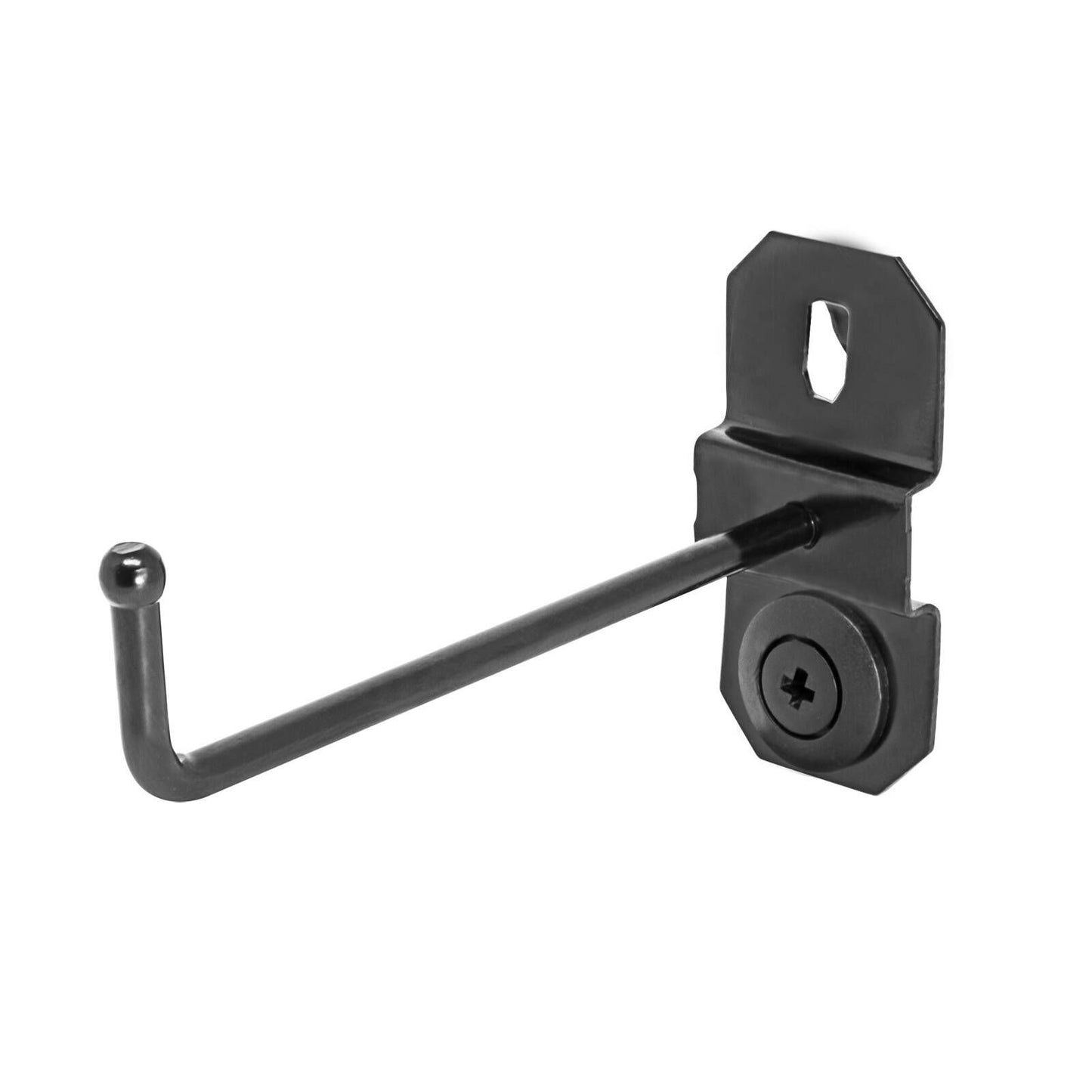 Pinnacle Heavy Duty Single Prong Pegboard Hook - 25 x 50 x 80mm - 10 Pack - Black