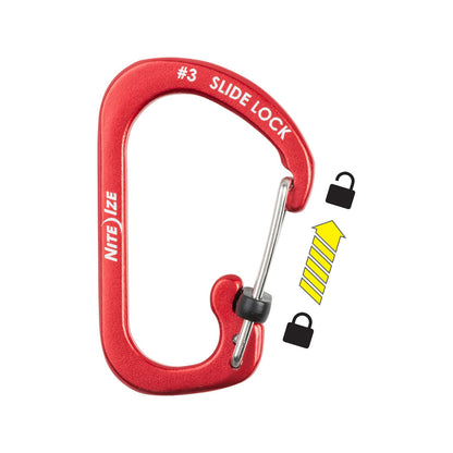Nite Ize Slidelock Carabiner - Aluminium - Size 3 - Red