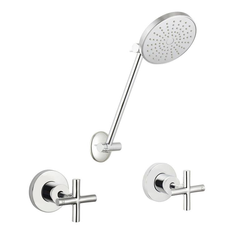 Mondella Resonance Chrome 1 2 Turn Cross Handle All Directional Shower Set