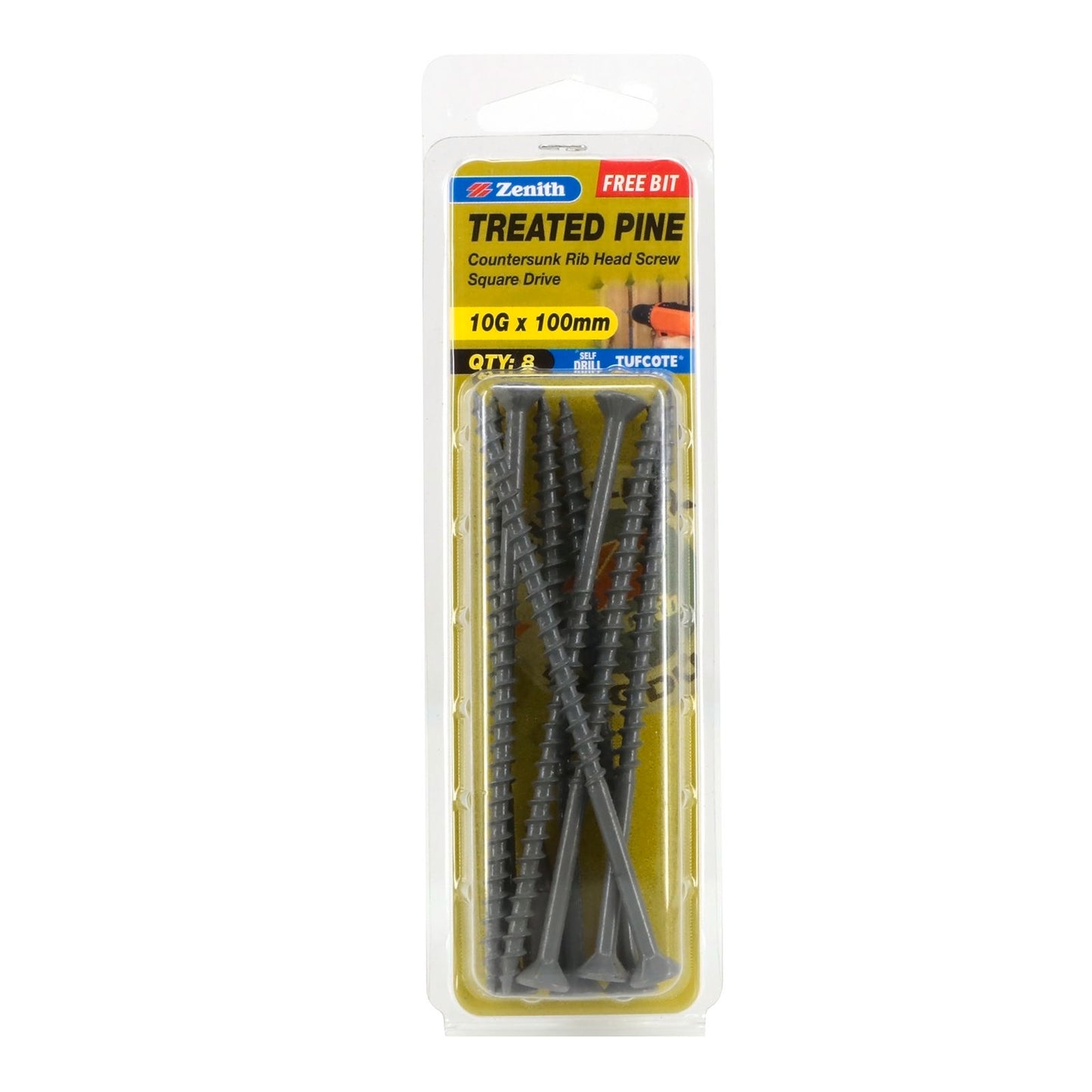 Zenith Treated Pine Screws - 10g x 100mm