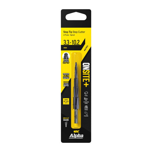 Alpha Onsite Step Tip Step Cutter 3.3-10.2 mm Suit M4-M12 Tap Metric