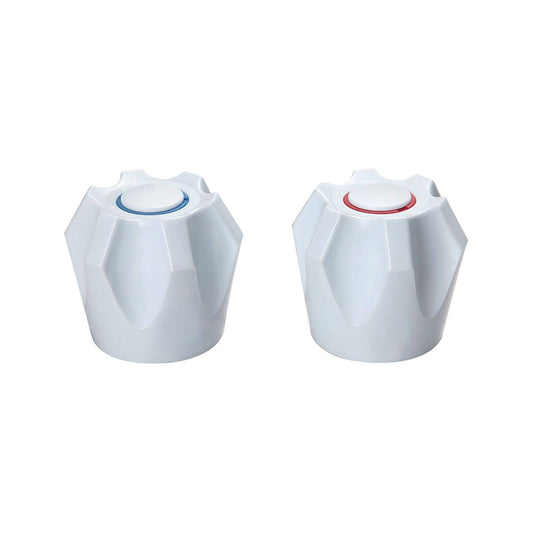 Shaw & Mason White PVC Six Point Style Handles - 93 x 203mm - Pair