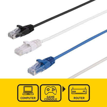 Antsig Ultra Thin Cat6A RJ45 Ethernet Cable - 15cm - 12 Pack