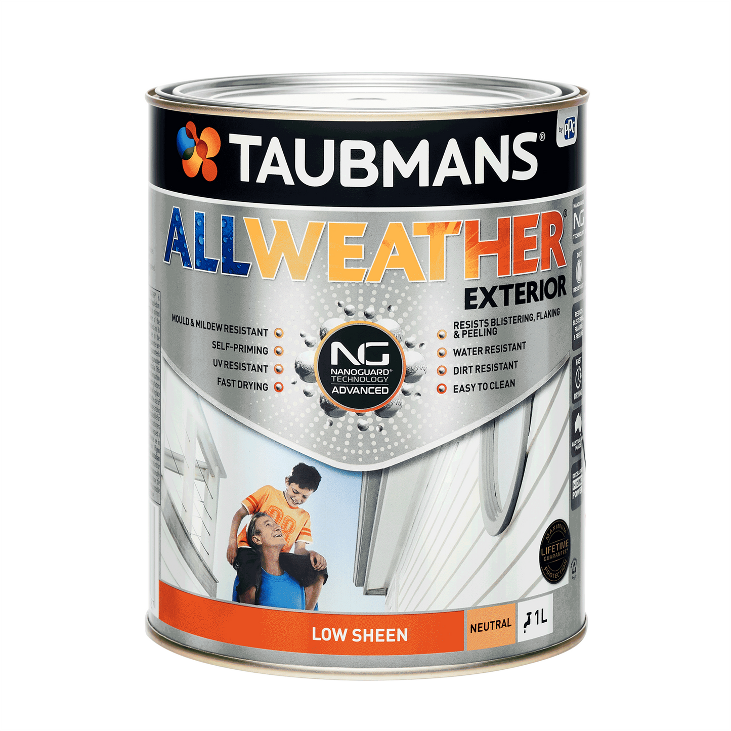Taubmans All Weather Exterior Paint - 1L - Neutral - Low Sheen