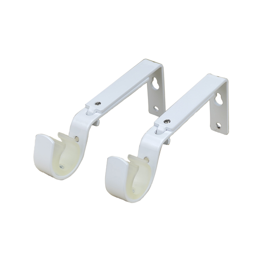 Pillar Universal Curtain Rod Bracket White 25 & 32mm 1 Pair