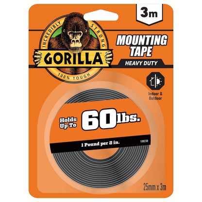 Gorilla Heavy Duty Mounting Tape - 3.04m - Black