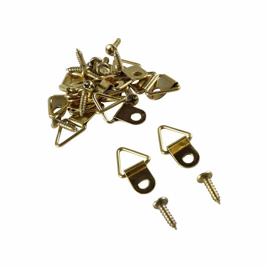 Everhang Picture Hanging D Ring - 10kg - Brass Plated - 25 Pack