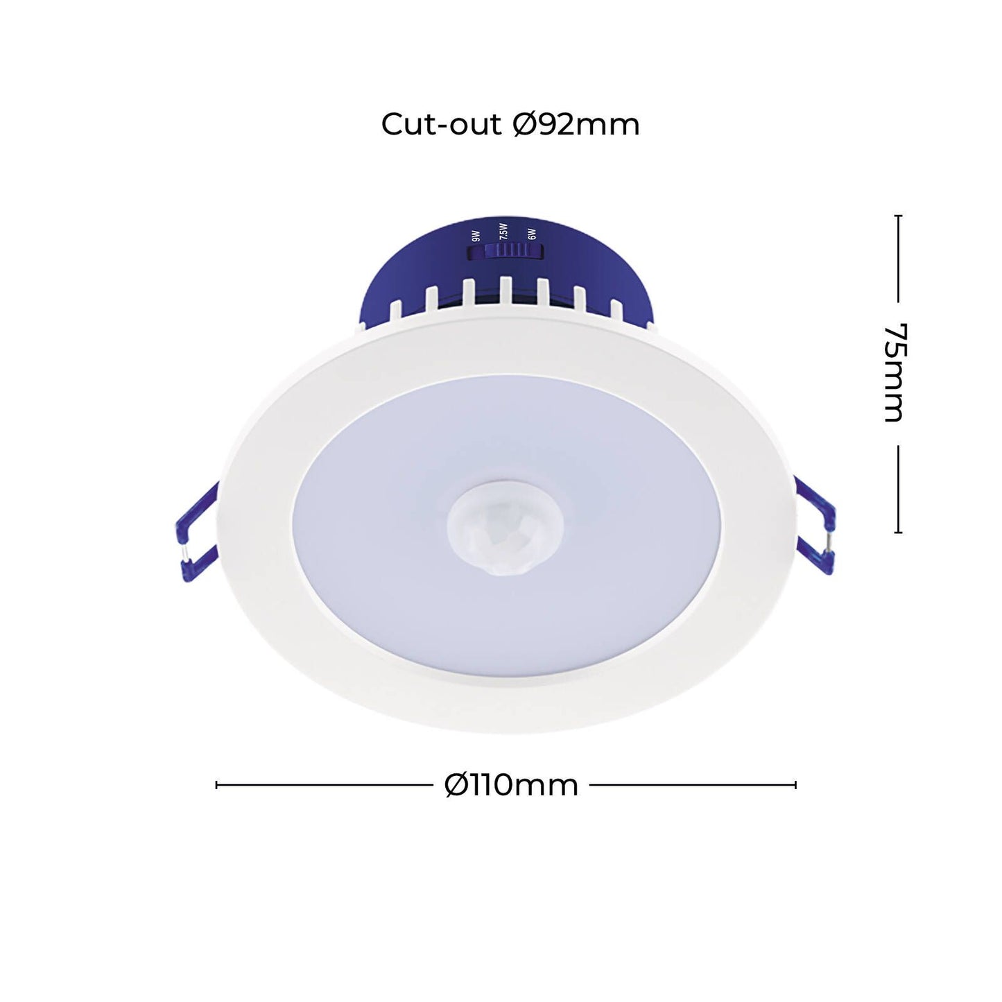 Deta Multi Power Tri Colour LED Downlight - 92mm - 6W/7.5W/9W