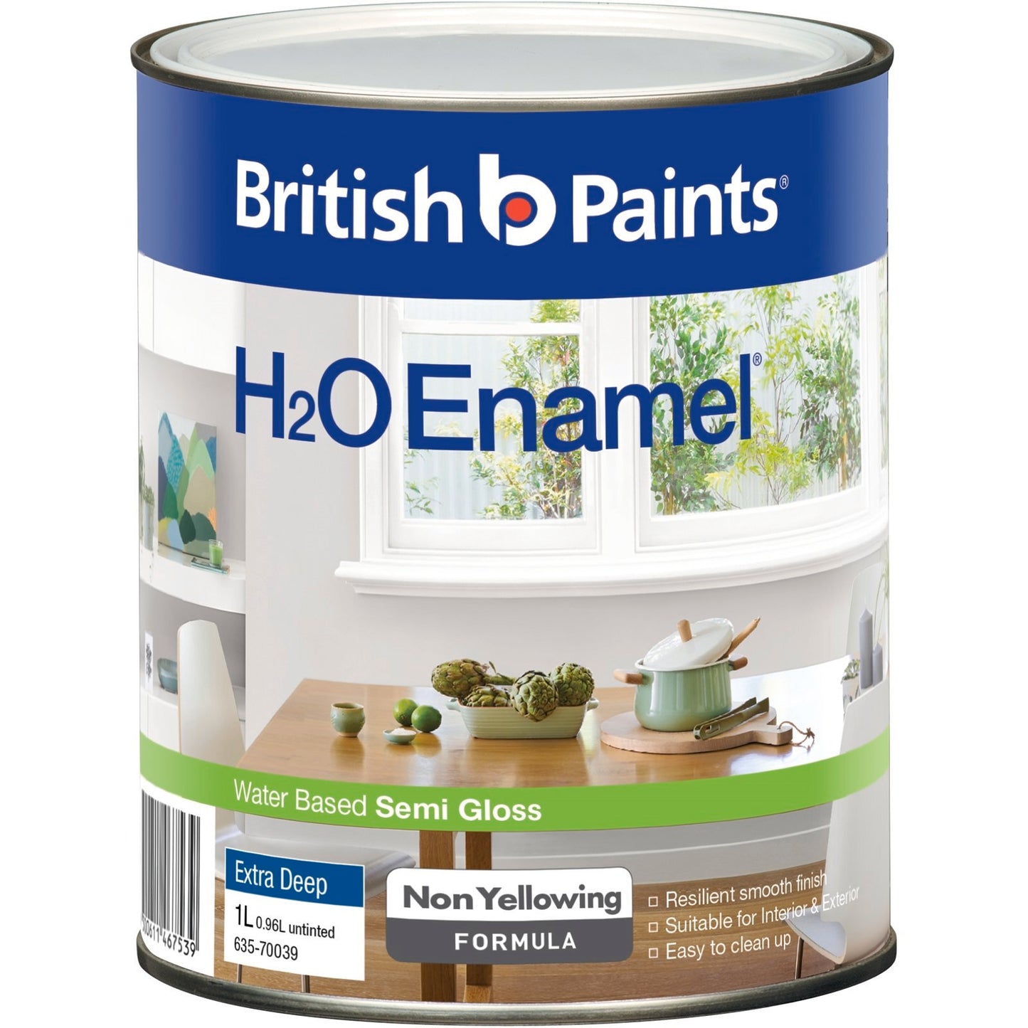 British Paints H2O Enamel Semi Gloss - 1L