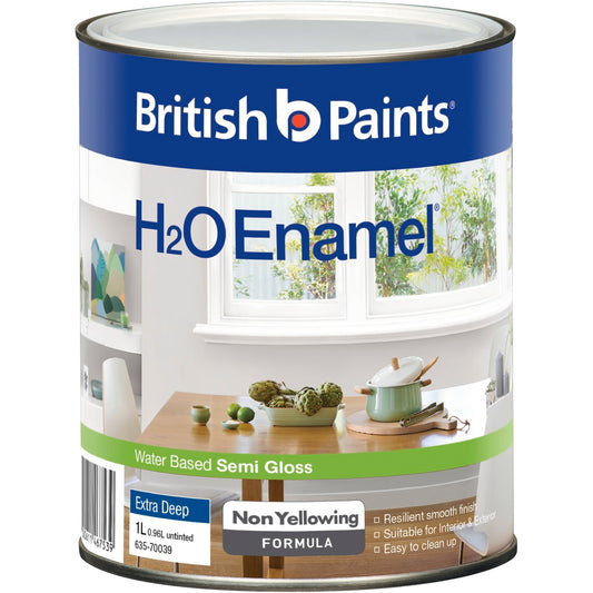 British Paints H2O Enamel Semi Gloss - 1L