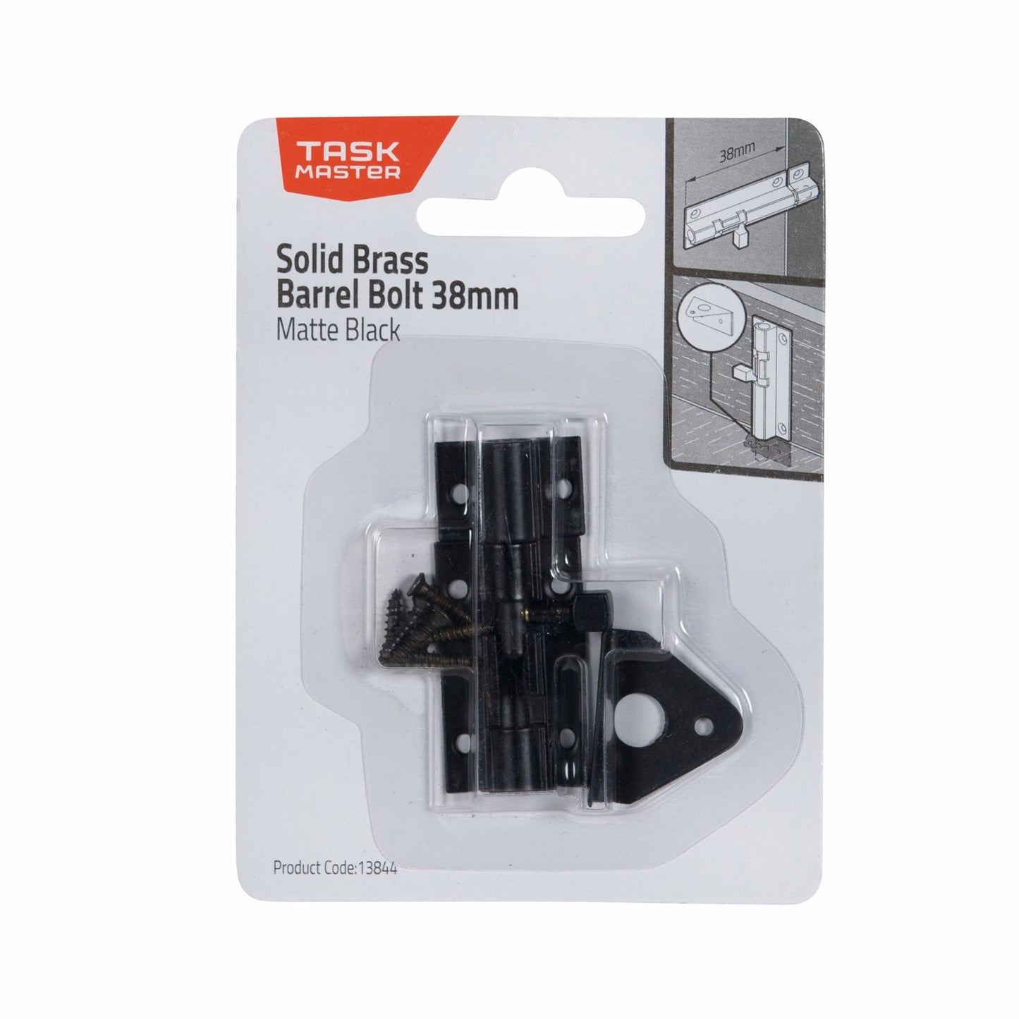Taskmaster Barrel Bolt - 38mm - Matte Black