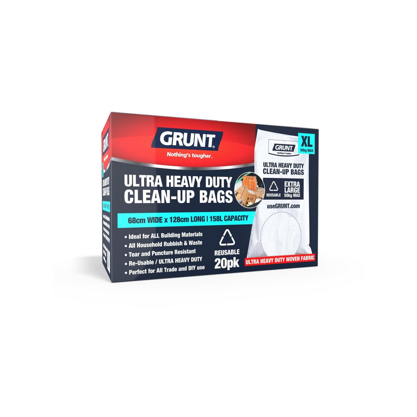 Grunt Ultra Heavy Duty Clean Up Bags - 158L