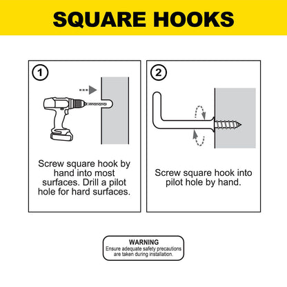 Everhang Square Hook - 25mm - 5 Pack
