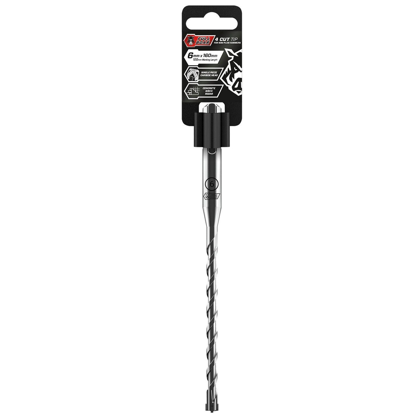 Full Boar 4 Cut Tip Drill Bit - 6 x 160mm