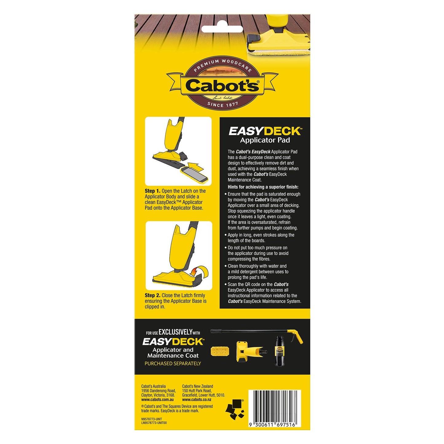 Cabot's Easydeck Applicator Pad Replacement - 125 x 310mm