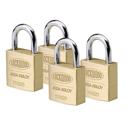 Lockwood 20mm Solid Brass Padlocks 4 Pack Durable Security Solution