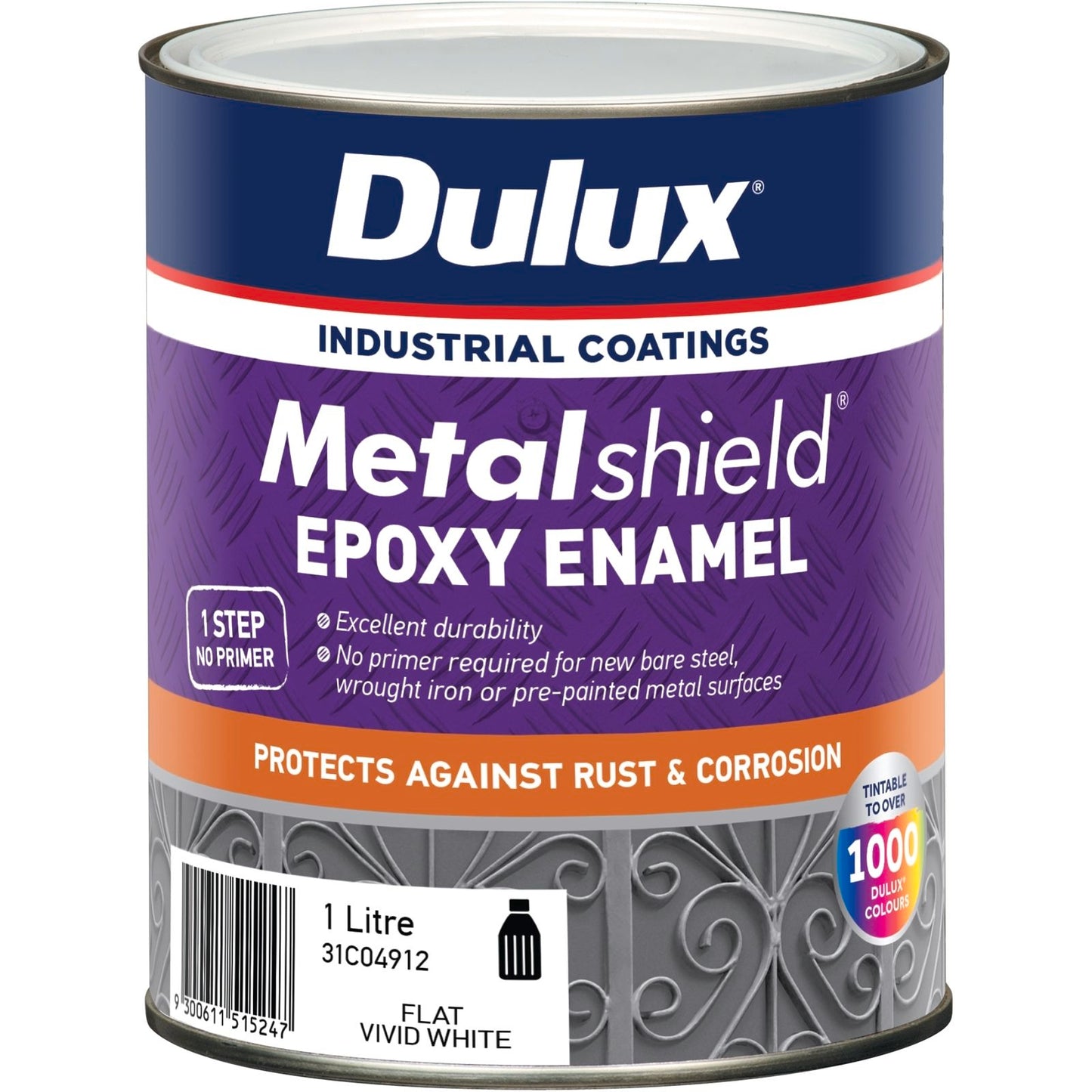 Dulux Metalshield Epoxy Enamel - 1L - Flat White