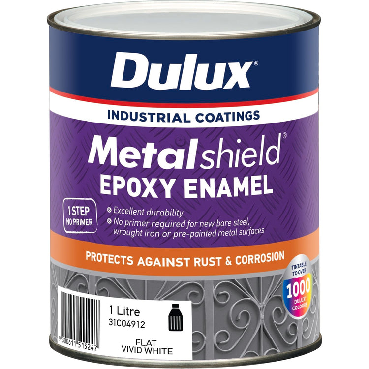 Dulux Metalshield Epoxy Enamel - 1L - Flat White