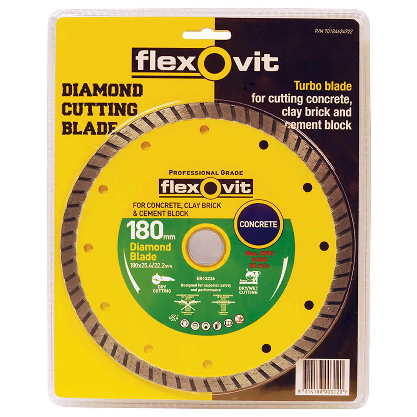 Flexovit Turbo Diamond Blade - 180mm