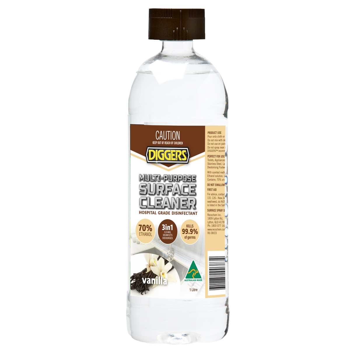 DIGGERS Multi-Purpose Surface Cleaner - 1L - Denatured Alcohol - Antibacterial