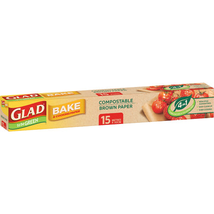 Glad To Be Green Compostable Brown Bake Paper 15m X 30cm Each